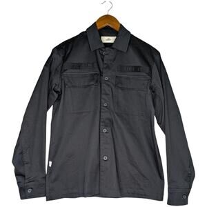 100 Thieves Field Jacket Mens XS Black Military Button Snap Pockets Long Sleeve